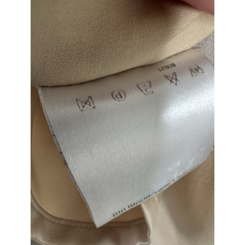 Vtg Givenchy Satin Blouse Champagne Embroidered Logo Women's 18W Quiet Luxury - Picture 9 of 11